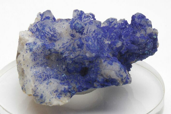 Vivid-Blue Azurite Encrusted Quartz Crystals - China #213822
